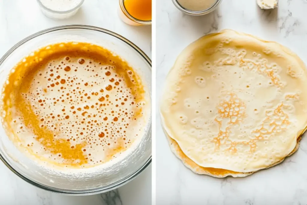 Visual steps for preparing millet crepes